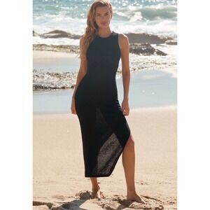 Sunday in Brooklyn Black vacation sweater Knit Twist Front Maxi‎ Anthropologie